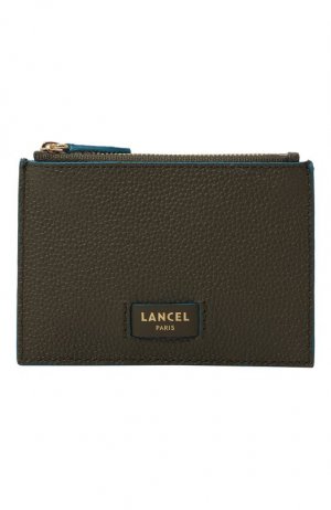 Кожаный футляр для кредитных карт Lancel. Цвет: хаки