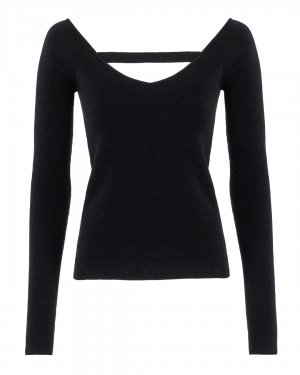 Шерстяной пуловер № 21. Цвет: черный
