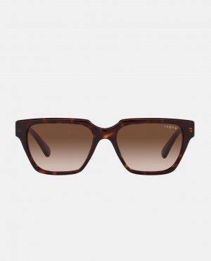 Прямоугольные женские солнцезащитные очки из ацетата гаваны, коричневый Vogue