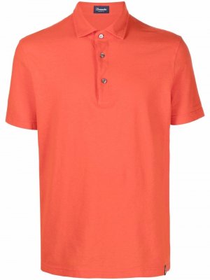Fine-knit short-sleeved polo shirt Drumohr. Цвет: оранжевый