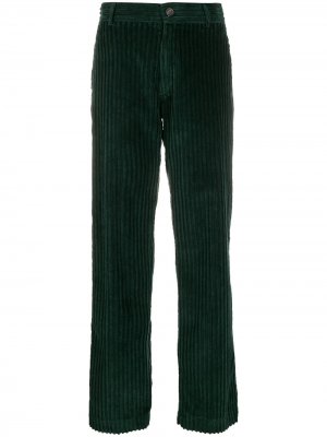 Вельветовые брюки прямого кроя Cotélac. Цвет: зеленый