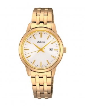 Нео классические женские часы SUR412P1 из стали с золотым ремешком , золотой Seiko