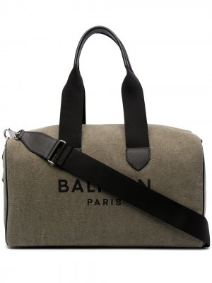 Дорожная сумка с логотипом Balmain. Цвет: зеленый