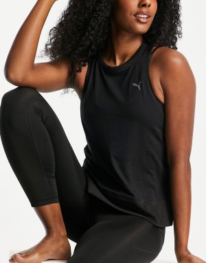 Черная майка с открытой спинкой Yoga Studio-Черный цвет Puma