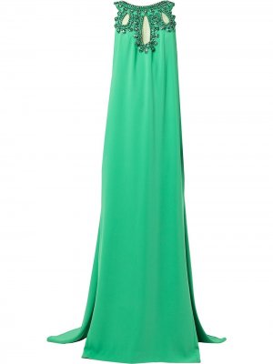 Вечернее платье с кристаллами Zuhair Murad. Цвет: зеленый