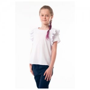 Блузка для девочек TFORMA, размер 140, цвет белый, модель MD80Vбелый140 TForma/ReForma. Цвет: белый