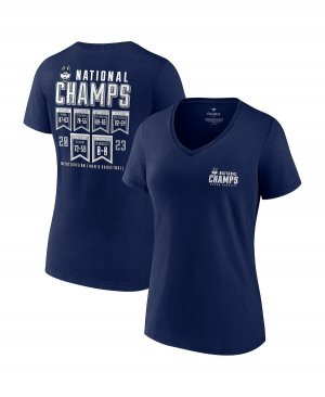 Женская темно-синяя футболка с v-образным вырезом и фирменным логотипом UConn Huskies 2023 NCAA, мужская баскетбольная национальных чемпионов , темно-синий Fanatics