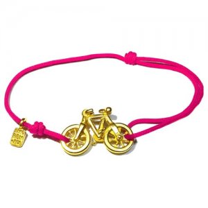 Браслет Велосипед MB0215-Au585-TPI розовый, размер 15 см Amorem. Цвет: розовый
