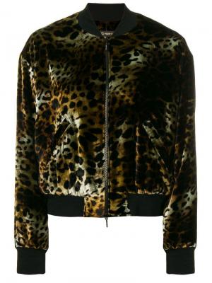 Куртка-бомбер с леопардовым принтом Plein Sud. Цвет: коричневый