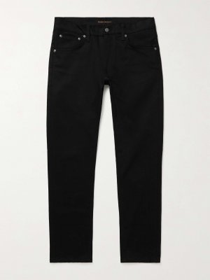 Узкие органические джинсы Lean Dean Slim-Fit NUDIE JEANS, черный Jeans