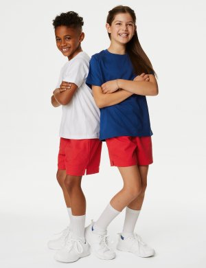 Спортивные шорты унисекс из чистого хлопка (2–16 лет) , красный Marks & Spencer