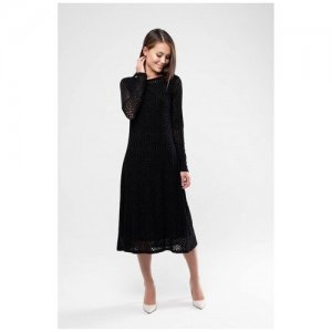 Платье , повседневное, полуприлегающее, миди, размер 42, черный Marimay. Цвет: черный