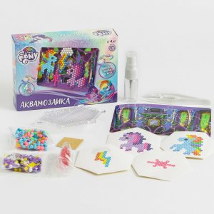 Аквамозаика с декорациями, my little pony, 4 фигурки Hasbro