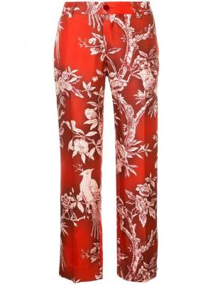 Укороченные брюки с цветочным принтом F.R.S For Restless Sleepers. Цвет: красный