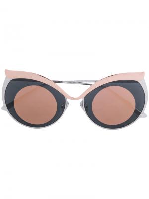 Солнцезащитные очки в оправе кошачий глаз Boucheron Eyewear. Цвет: коричневый