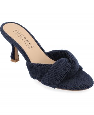 Женские махровые туфли Mannon на каблуке , синий Journee Collection