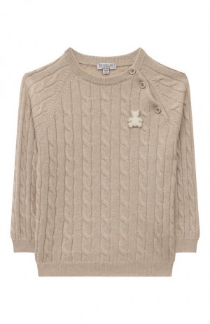 Кашемировый пуловер Brunello Cucinelli. Цвет: бежевый