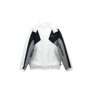Colorblock Patchwork Hoodie Casual Jacket Men Outerwear White VN0A49K2YB2 Vans