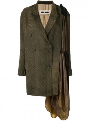 Стеганое пальто с драпировкой Uma Wang. Цвет: коричневый