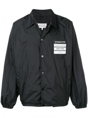 Куртка-рубашка с заплаткой Stereotype Maison Margiela. Цвет: черный