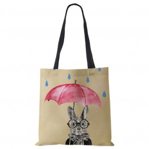 Женская сумка с принтом кошки, льняные сумки принтом, повседневные дорожные пляжные VIA ROMA