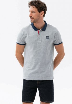 Рубашка-поло WITH CONTRASTING , цвет light grey melange Ombre