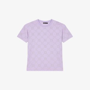 Хлопковая футболка Clover с заклепками , цвет violets Maje