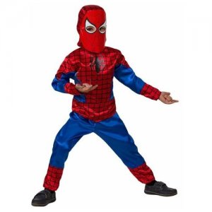 Карнавальный костюм «Человек-паук», текстиль, размер 32, рост 122 см Батик. Цвет: микс/синий/мультиколор