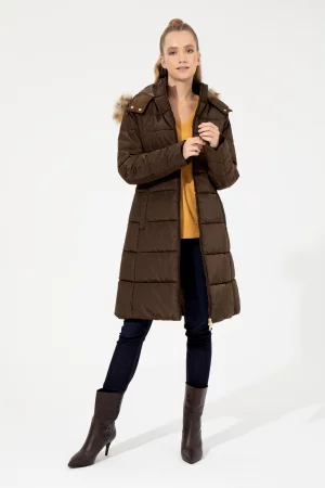 Пальто женское G082GL0KS0GLAS22K коричневое 38 U.S. POLO Assn.. Цвет: коричневый