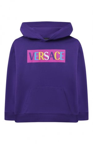 Хлопковое худи Versace. Цвет: фиолетовый