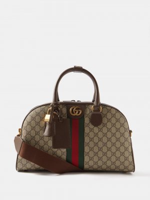 Холщовая дорожная сумка savoy среднего размера с узором gg supreme , бежевый Gucci