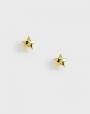Позолоченные серьги-гвоздики в форме звезды Gorjana. Цвет: золотой