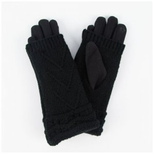 Перчатки , демисезон/зима, быстросохнущие, сенсорные, вязаные, размер без размера, черный Russian Look. Цвет: черный