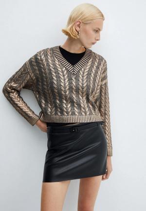 Пуловер Mango FOILC. Цвет: коричневый