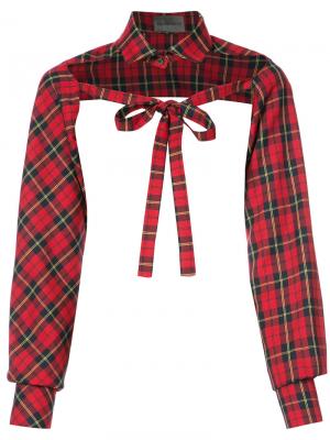 Топ-рубашка с завязками Les Animaux. Цвет: красный