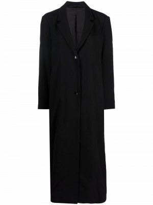 Длинное шерстяное пальто Lemaire. Цвет: черный