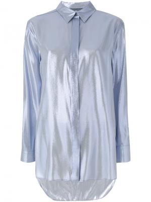 Классическая рубашка с длинными рукавами Alberta Ferretti. Цвет: синий