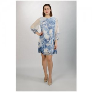 Коктейльное платье Mila Bezgerts 2758ЛП, размер 44-164. Цвет: белый/голубой
