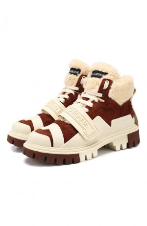Замшевые ботинки Trekking Dolce & Gabbana. Цвет: коричневый