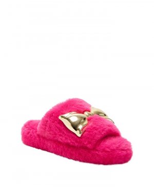 Женские шлепанцы без шнуровки Fuzzy Bow , цвет Hot Pink Katy Perry