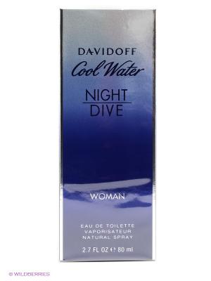 Туалетная вода Cool Water Night Dive Woman, 80 мл DAVIDOFF. Цвет: синий