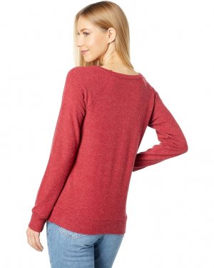 Пуловер More Joy Sustainable Bliss Knit Long Sleeve Raglan Pullover, цвет Cardinal Chaser