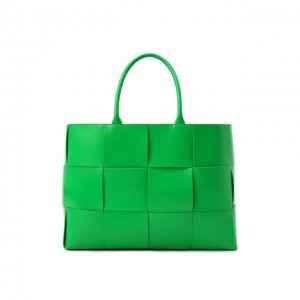 Кожаная сумка-тоут Arco Bottega Veneta. Цвет: зелёный