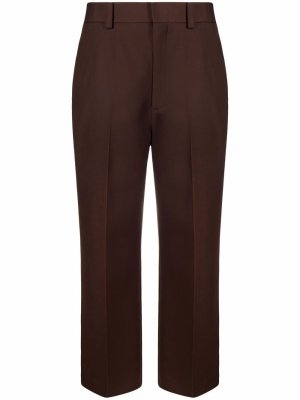 Укороченные брюки с завышенной талией KHAITE. Цвет: коричневый