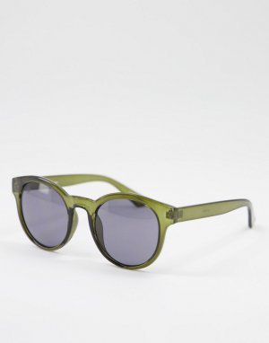 Круглые солнцезащитные очки зеленого цвета в стиле унисекс -Зеленый цвет Jeepers Peepers