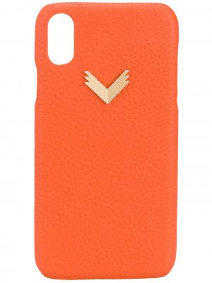 Чехол для iPhone XS с тиснением Manokhi. Цвет: оранжевый