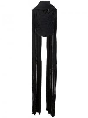 Топ-корсет с шарфом Jean Paul Gaultier Vintage. Цвет: чёрный