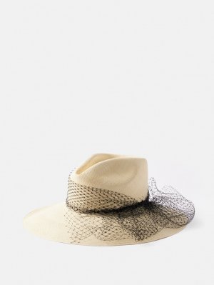 Соломенная шляпа с кружевной отделкой, белый Sensi Studio