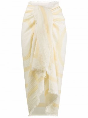 Striped high-waisted beach skirt Totême. Цвет: бежевый