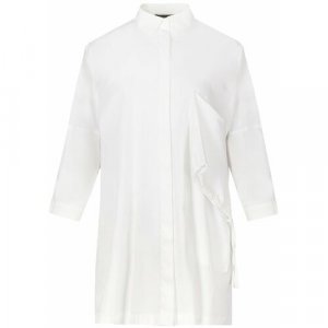 Рубашка , повседневный стиль, свободный силуэт, укороченный рукав, размер 42, белый Sonia Speciale. Цвет: белый